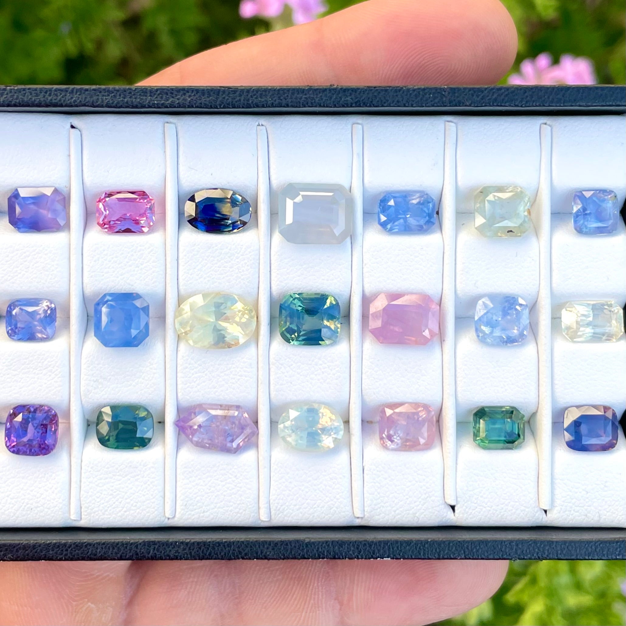 Ethically sourced sapphire collection — Madagascar, Montana, Sri Lanka, Tanzania, Nigeria, Afghanistan, Kenya — Caleb B. Quashen International.