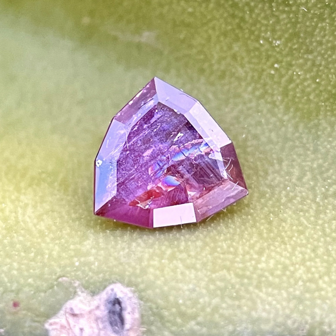 Ethically sourced natural ruby — deep red and plum hues with vivid brilliance — Caleb B. Quashen International.