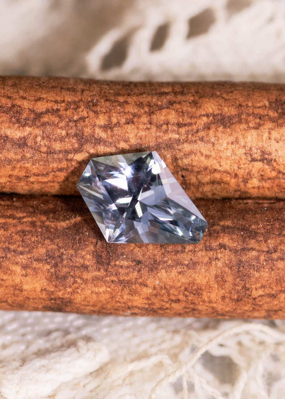 0.64CT Sapphire: Teal Blue Gray Modified Kite Cut