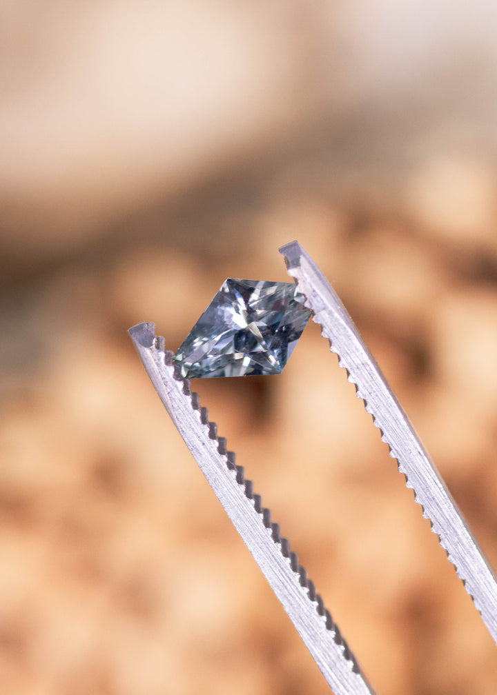 0.64CT Sapphire: Teal Blue Gray Modified Kite Cut