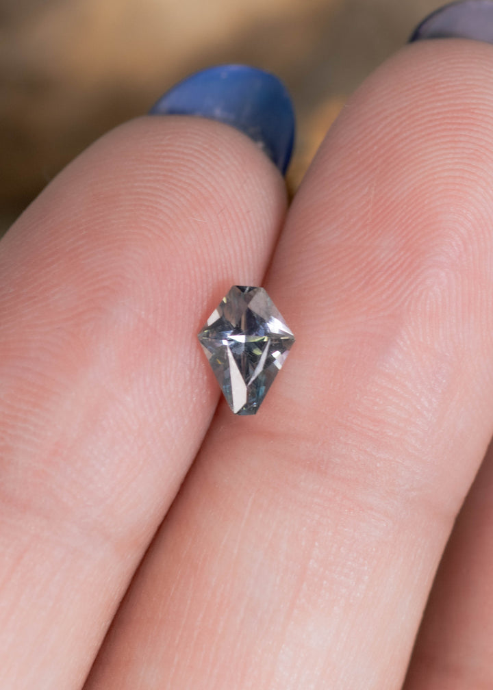 0.64CT Sapphire: Teal Blue Gray Modified Kite Cut