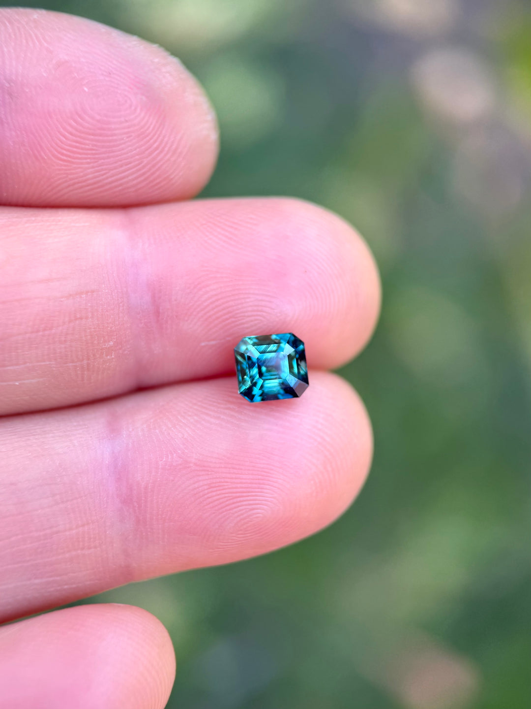 2.11CT Sapphire: Vibrant Peacock Teal Blue Green Precision Squared Emerald Cut