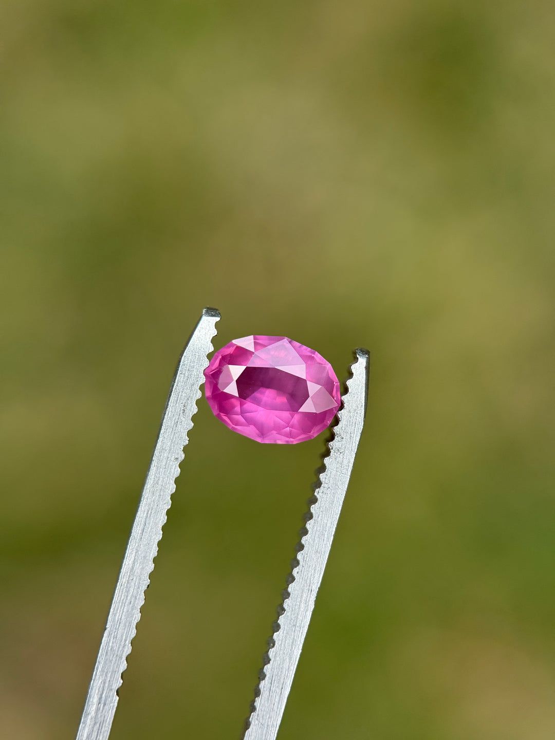 1.08CT Sapphire: Hot Pink Opalescent Precision Oval Mixed Cut