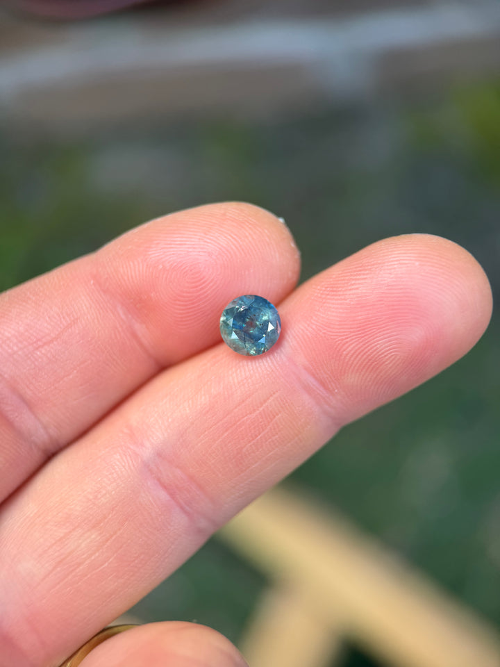 2.23CT Sapphire: Oceanic Teal Greenish Blue Antique Style Custom Old European Cut