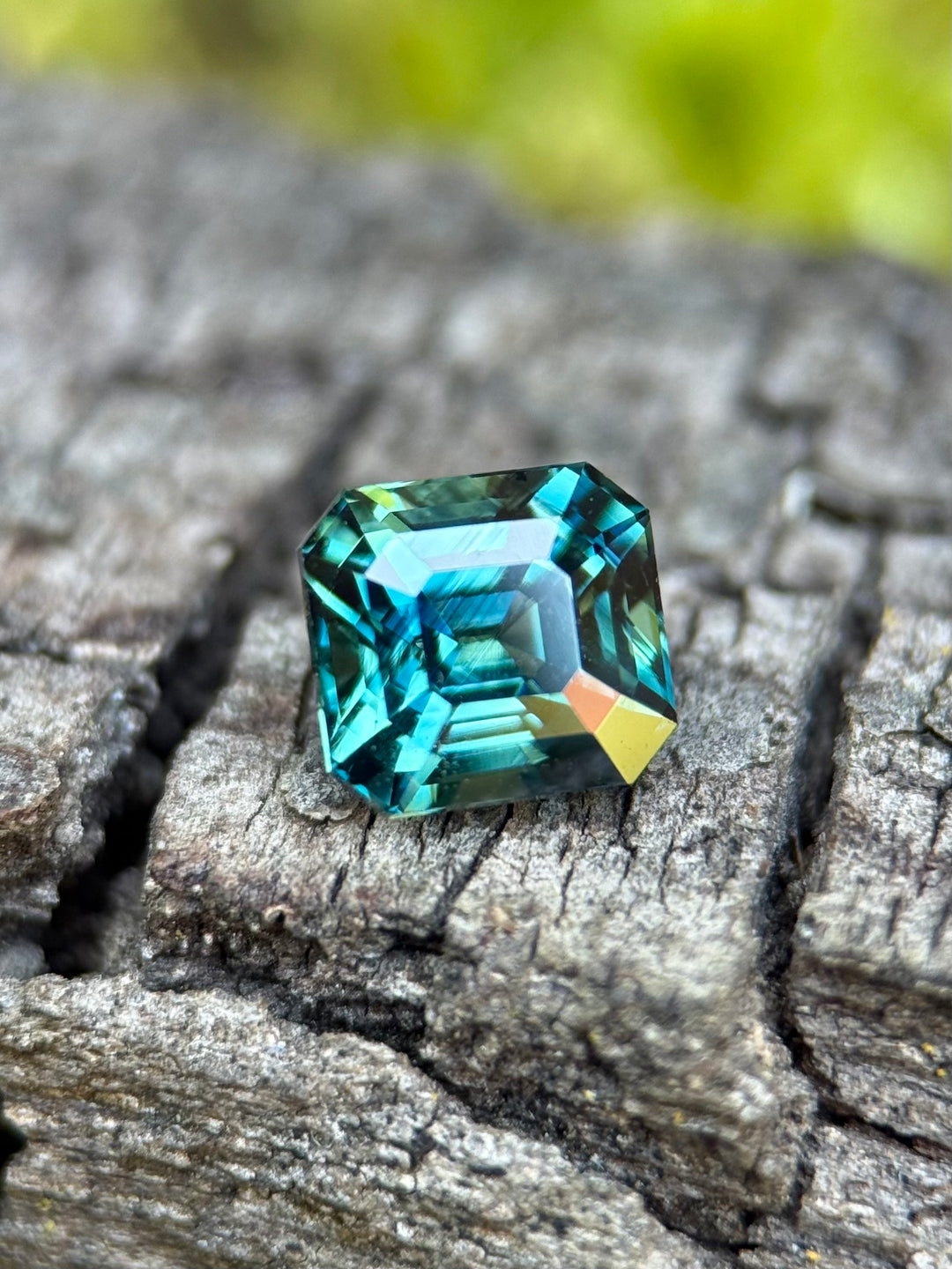 2.11CT Sapphire: Vibrant Peacock Teal Blue Green Precision Squared Emerald Cut