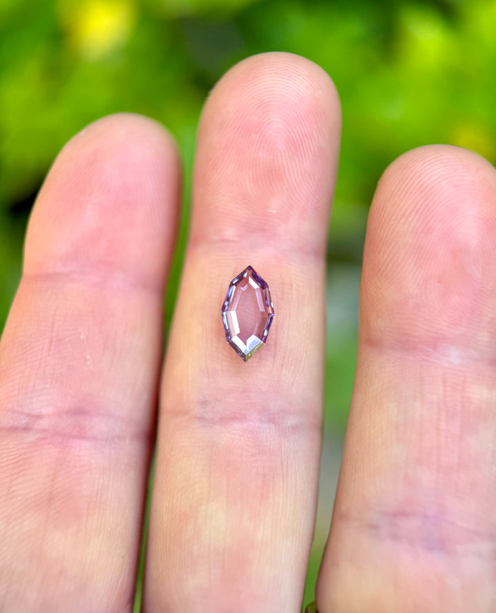 1.85CT Sapphire: Violet Purple Custom Antique Style Geometric Marquise Portrait Cut