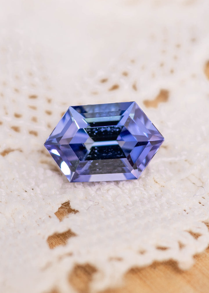 1.31CT Tanzanite: Blue and Purple Hexagon Step Cut