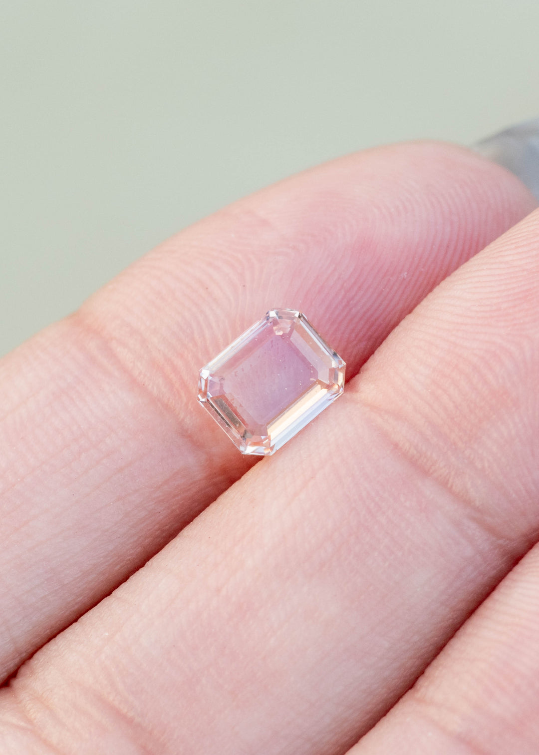 1.50CT Sapphire: Ballet Pink Peach Octagonal Portrait Cut