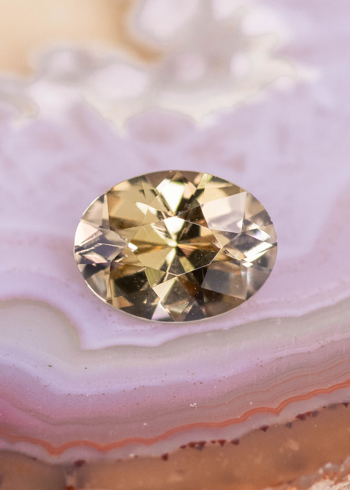 1.68CT Green Yellow Tanzanite Oval – Custom Mixed Cut