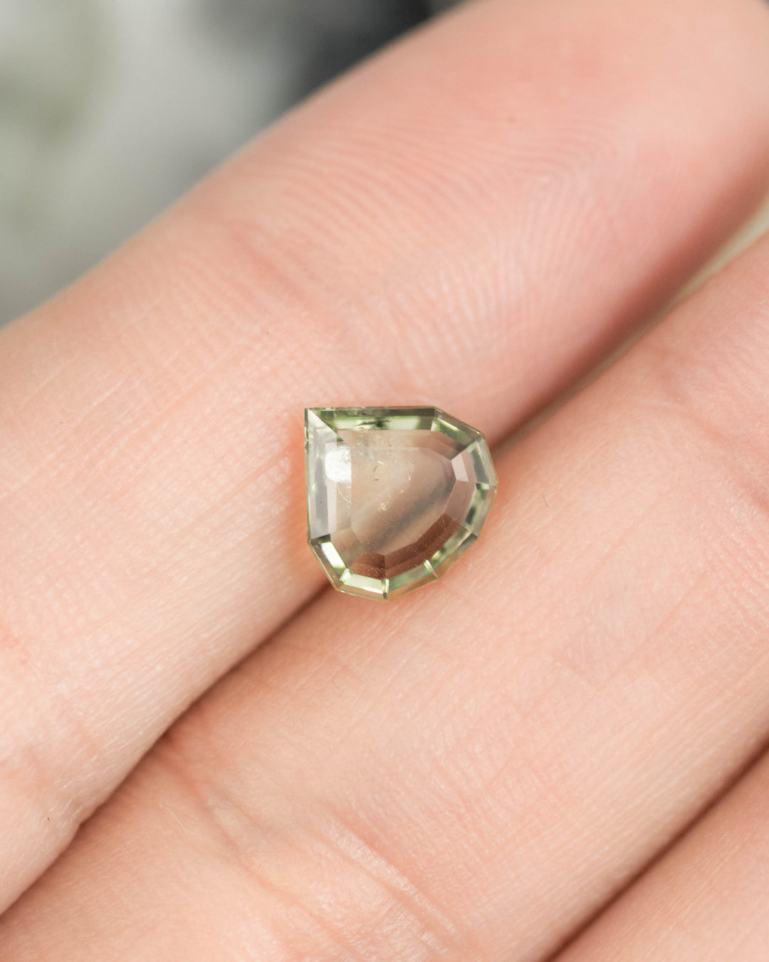 Portrait Pear Montana Sapphire Finger Scale View