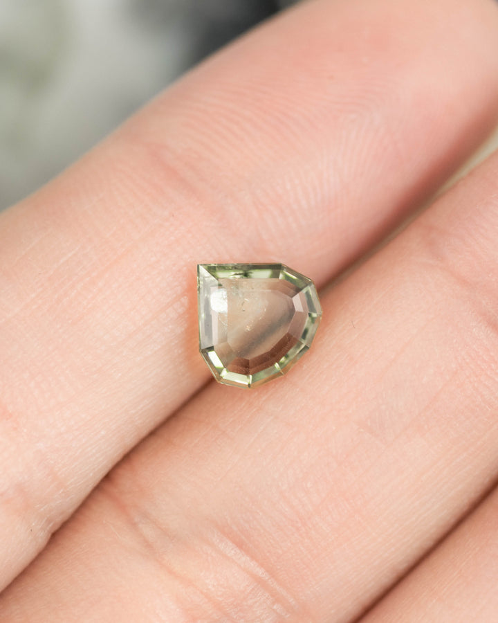 Portrait Pear Montana Sapphire Finger Scale View