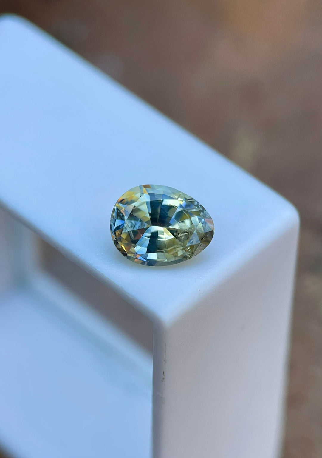 Parti Yellow Blue Sapphire, Poval Peared Oval Parti Cut, 1.95 Carats, 8.29 x 6.45 x 4.55 mm, Ethically Sourced from Sri Lanka, No Treatment, Priced at $1950.00