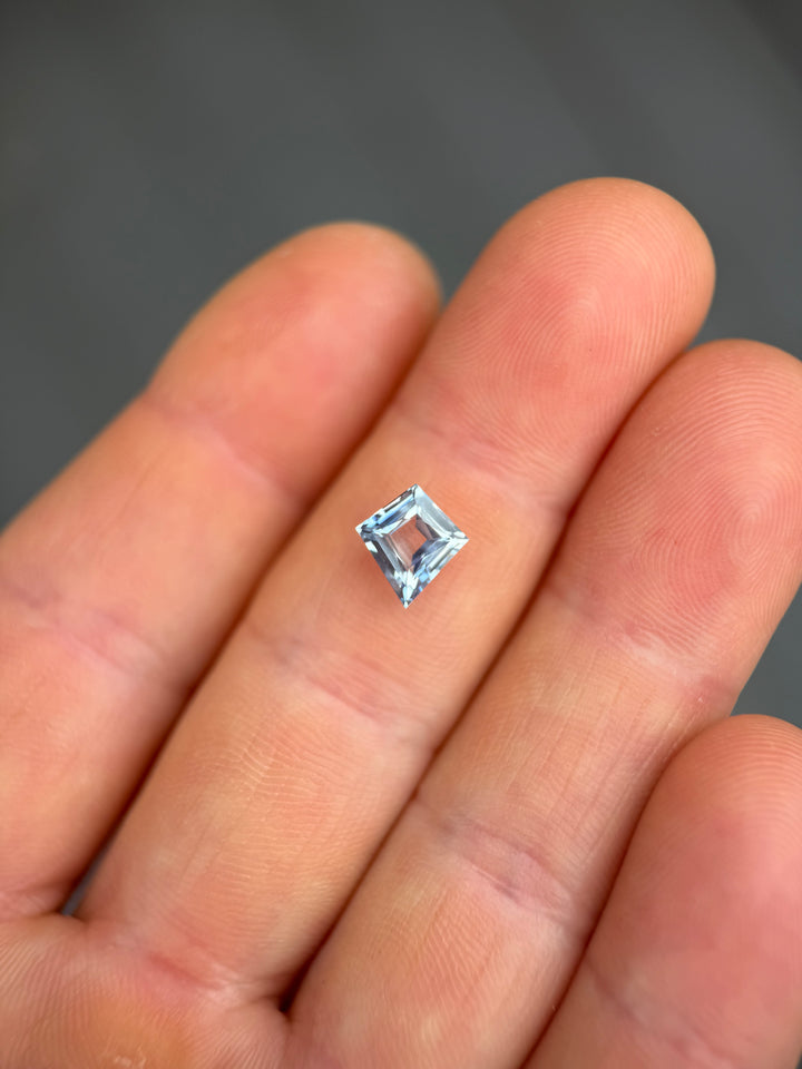 2.07CT Sapphire: Faint Yellow Colorless Blue Parti Antique Style Open Culet Kite Step Cut