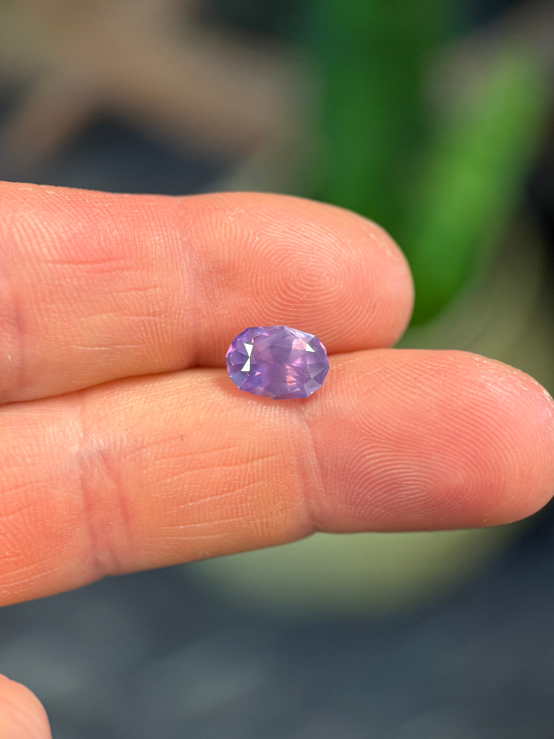 2.75CT Sapphire: Opalescent Purple Precision Custom Geometric Oval Brilliant Cut