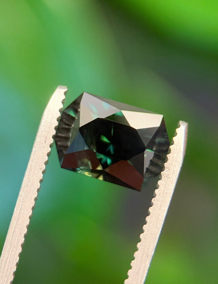4.34CT Sapphire: Deep Teal Blue Green Precision Custom Octagon Brilliant Cut