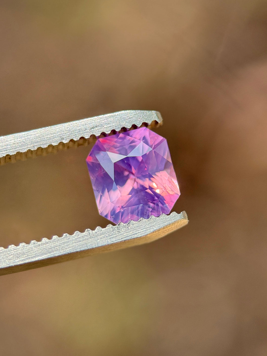 2.00CT Sapphire: Opalescent Purple Pink Parti Custom Radiant Cut