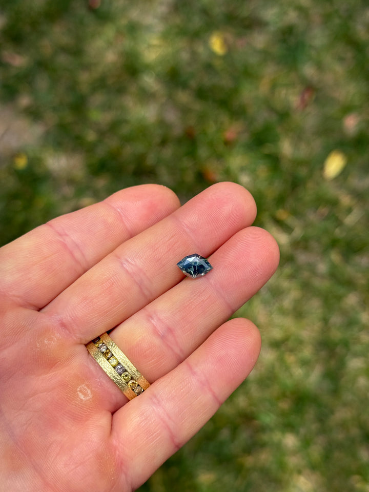 3.02CT Sapphire: Opalescent Teal Parti Precision Custom Geometric Rhombus Marquise Cut