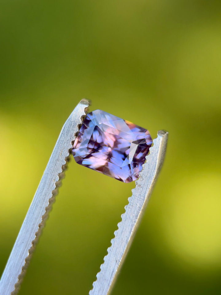 1.63CT Sapphire: Blue Pink Purple Parti Precision Custom Radiant Cut