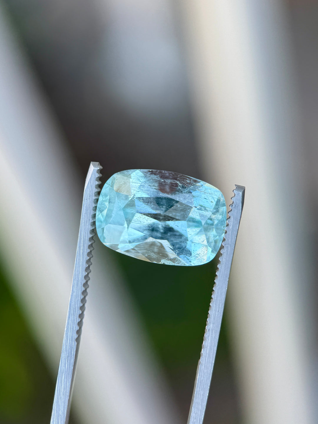 7.30CT Colorado Aquamarine: Icy Sky Blue Custom Antique Style Cushion