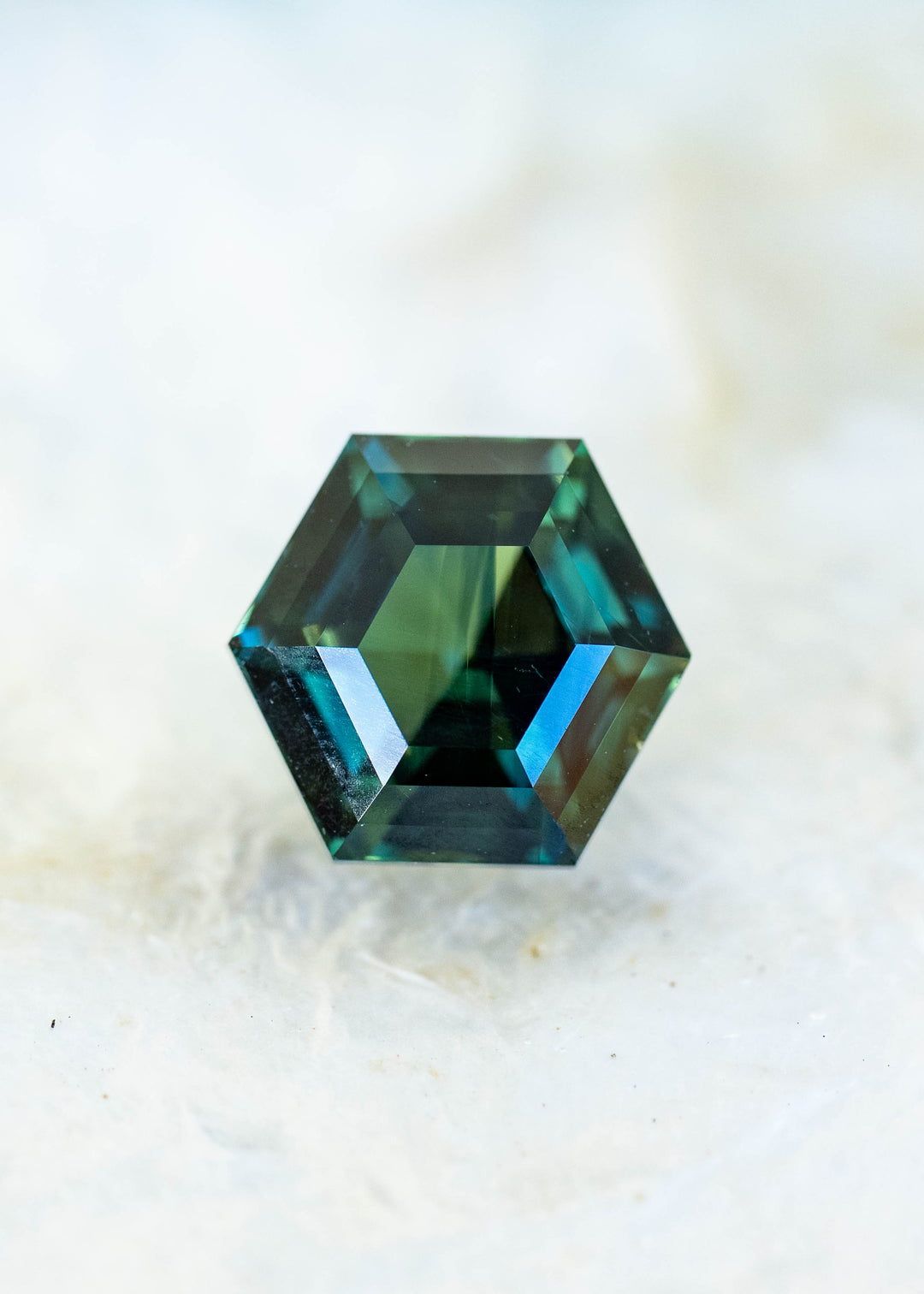 2.06CT Sapphire: Teal Forest Green Custom Hexagonal Step Cut