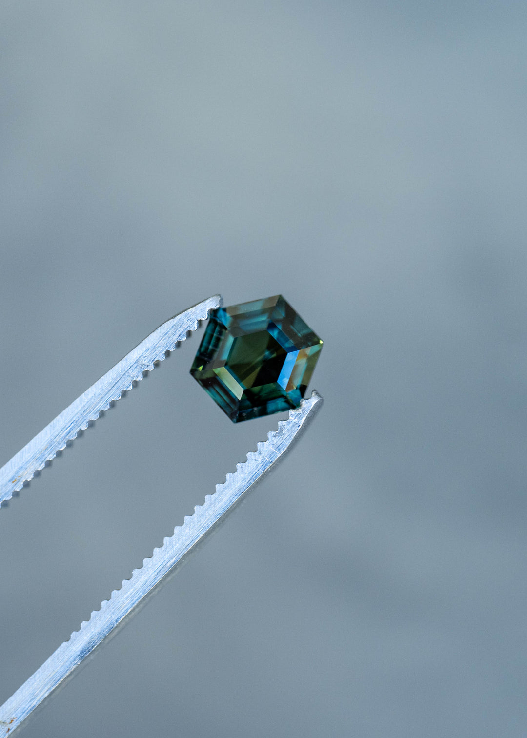 2.06CT Sapphire: Teal Forest Green Custom Hexagonal Step Cut