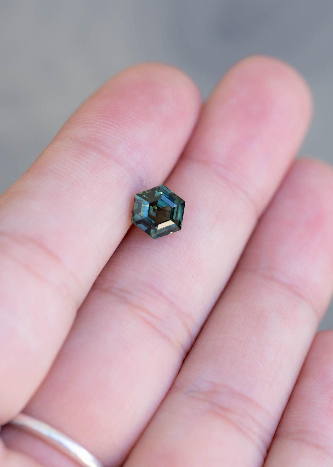 2.06CT Sapphire: Teal Forest Green Custom Hexagonal Step Cut