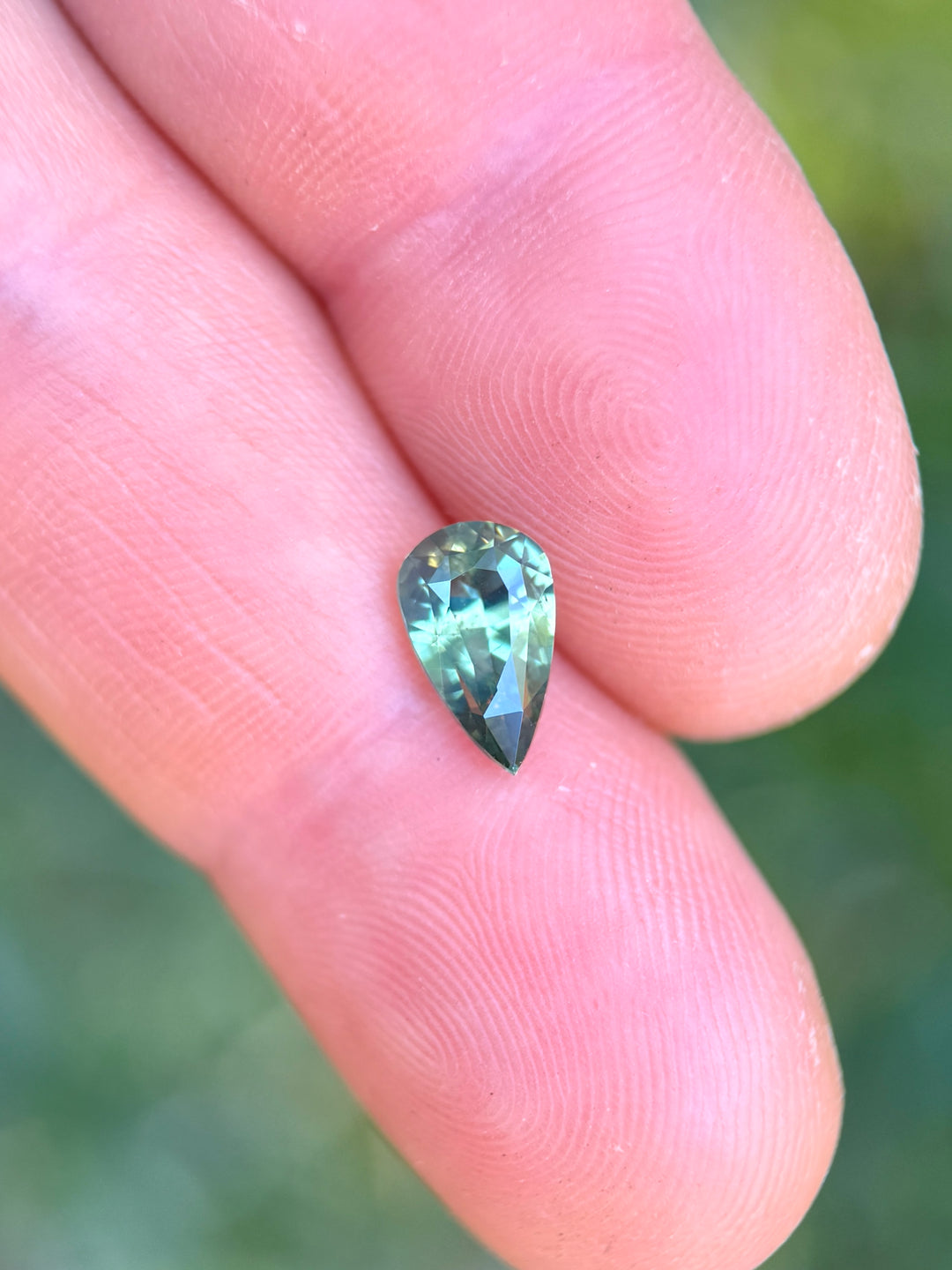 2.07CT Sapphire: Opalescent Teal Blue Green Precision Pear Mix Cut