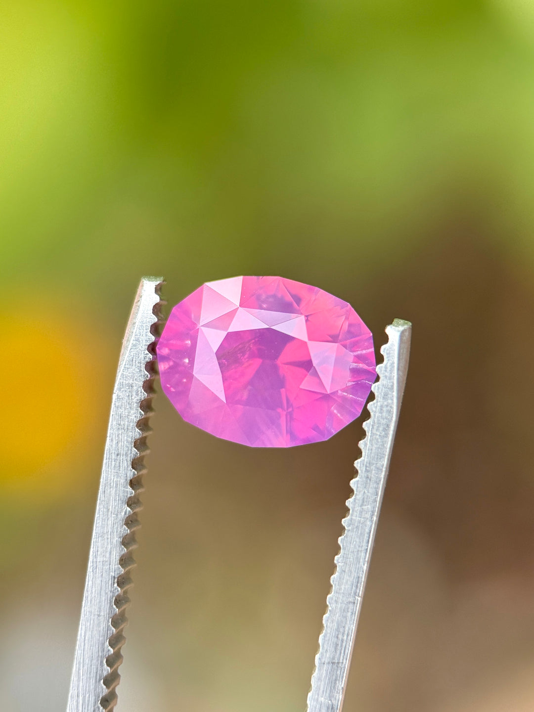 3.40CT Sapphire: Opalescent Vivid Purplish Red Pink Precision Custom Oval Brilliant Cut