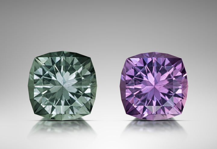 A picture of the different colors of the 3.13 Montana Sapphire. 