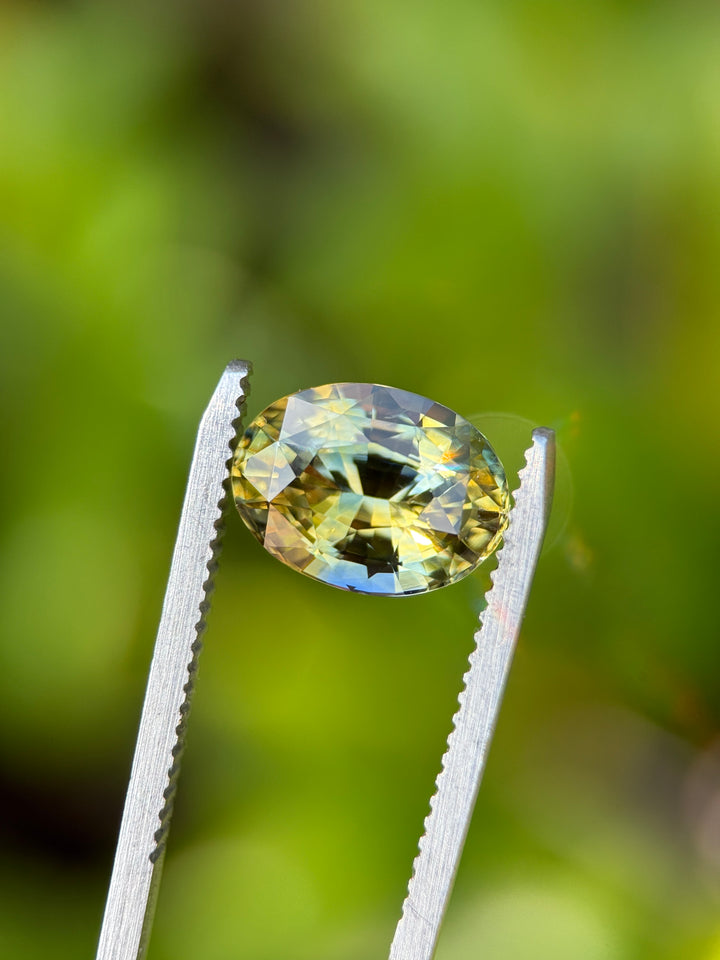 5.06CT Sapphire: Yellow Blue Parti Precision Custom Oval Mix Cut
