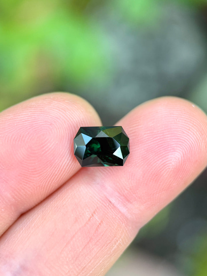 4.34CT Sapphire: Deep Teal Blue Green Precision Custom Octagon Brilliant Cut