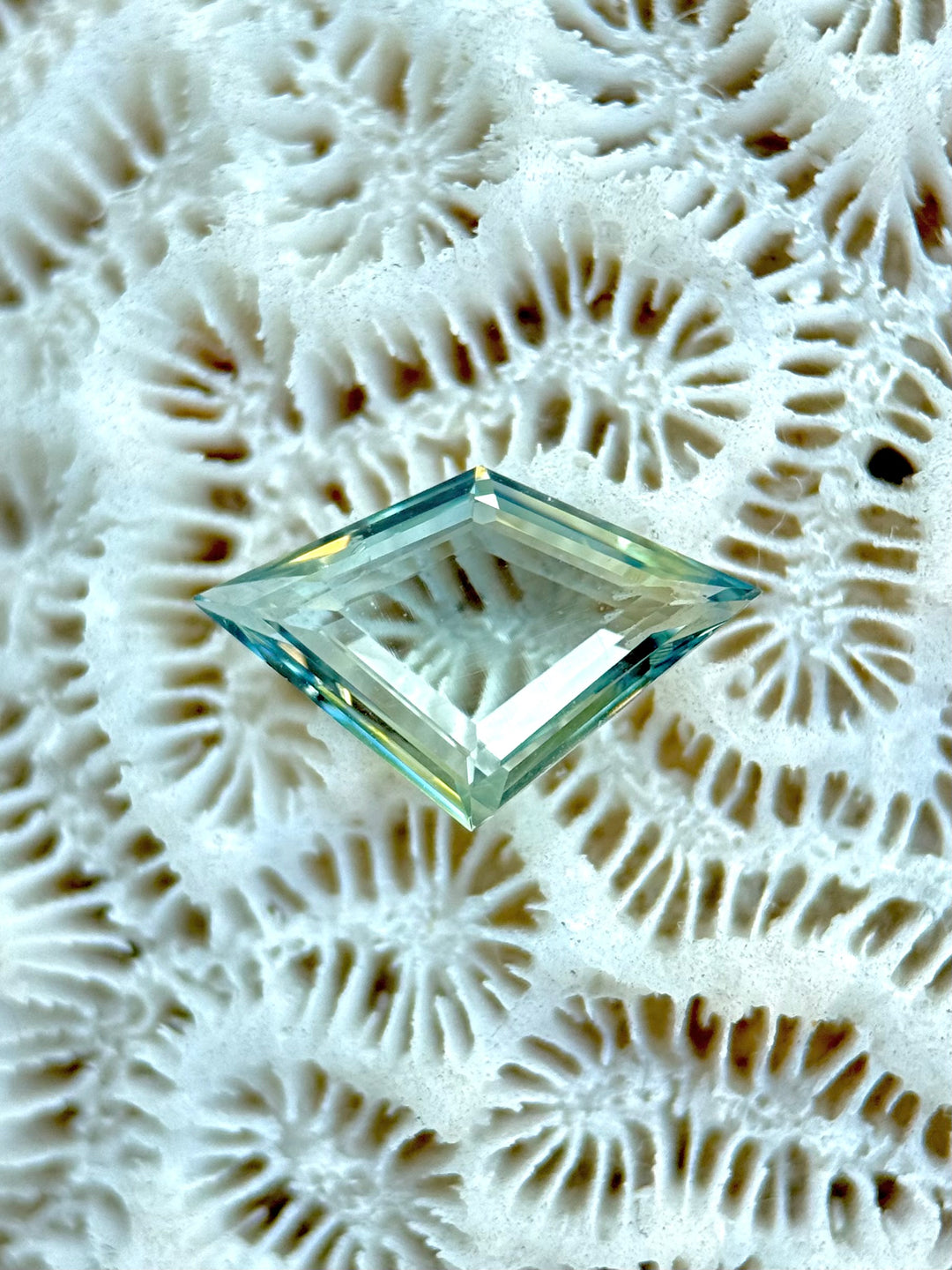 1.23CT Sapphire: Seafoam Sky Teal Geometric Kite Step Portrait Cut