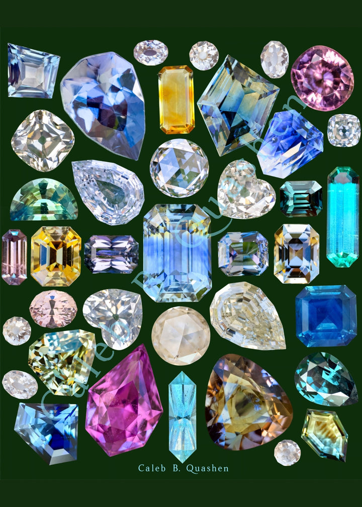 8x10 Gemstone Kaleidoscope Art Print: Moderne