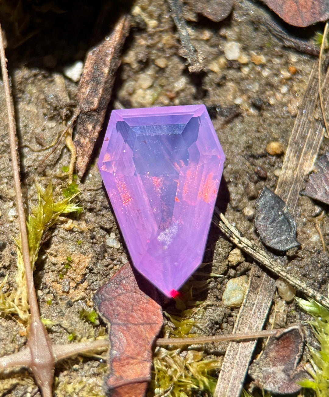 3.00CT Sapphire: Opalescent Bubblegum Pink Custom Elongated Shield Step Cut