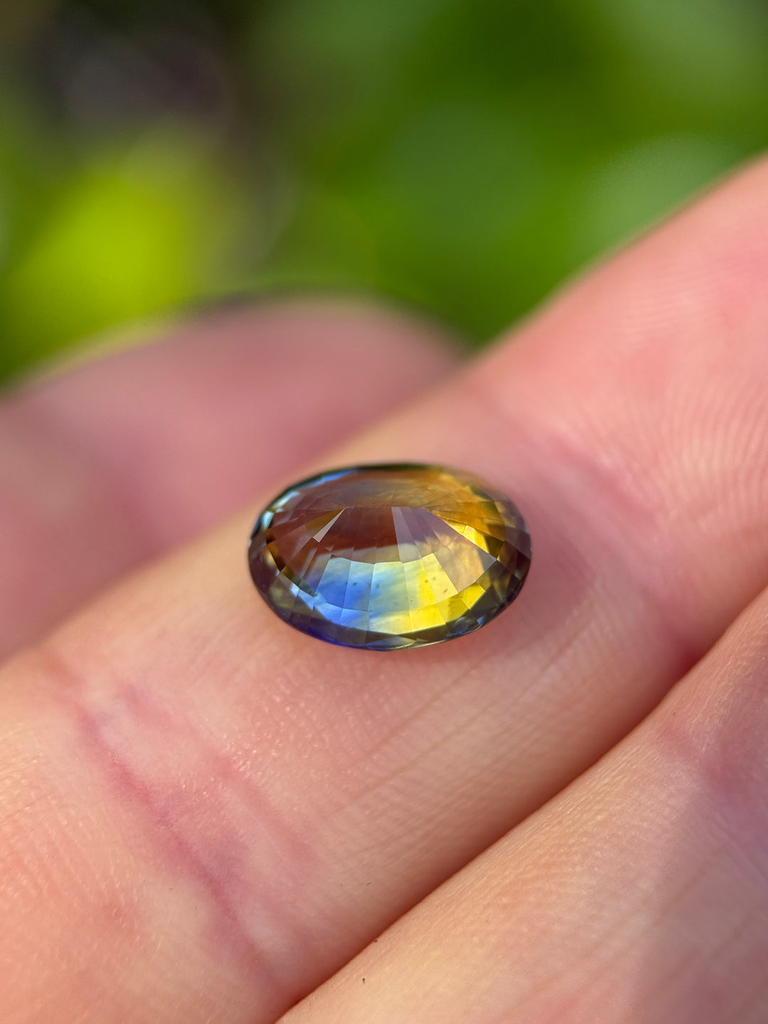 5.06CT Sapphire: Yellow Blue Parti Precision Custom Oval Mix Cut