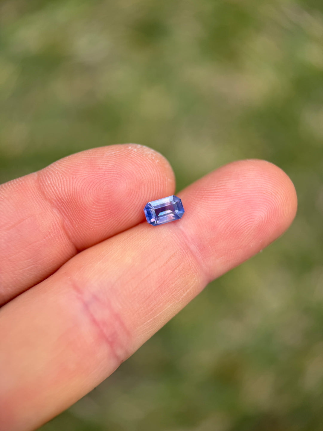 1.23CT Sapphire: Peach Pink Violet Purple Parti Precision Emerald Cut