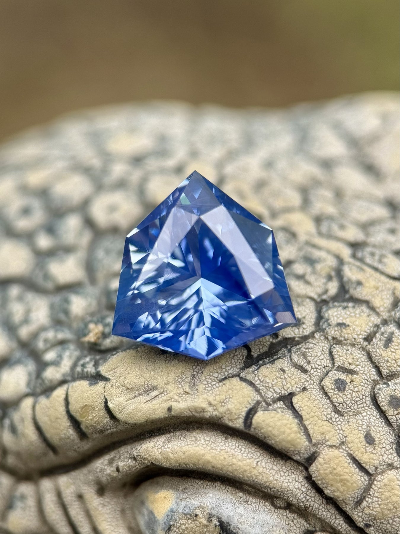 5.10 Sapphire: Vibrant Bright Blue Precision Custom Trillion Shield Mi ...