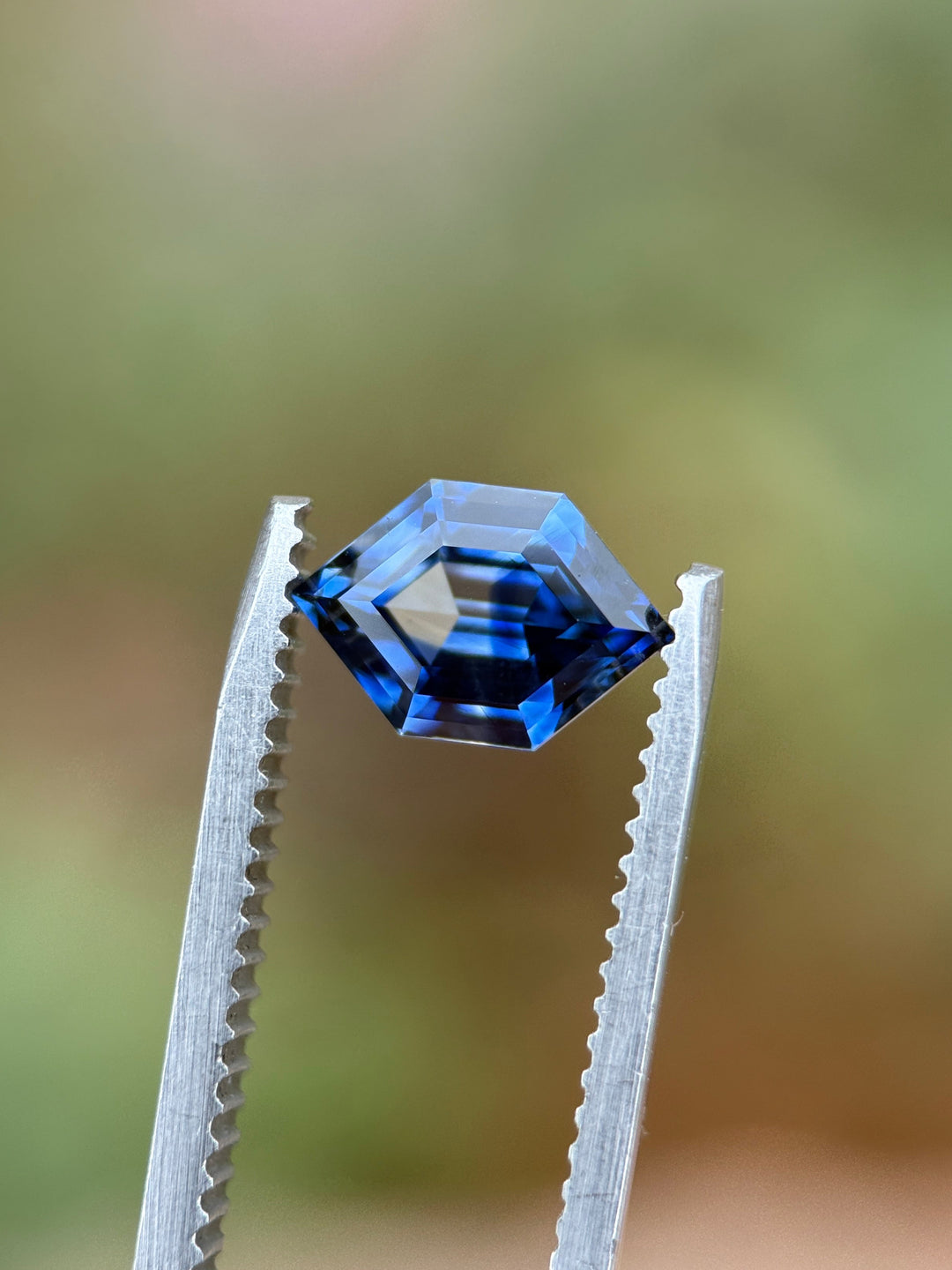 2.03CT Sapphire: Royal Blue Parti Precision Custom Elongated Hexagon Step Cut