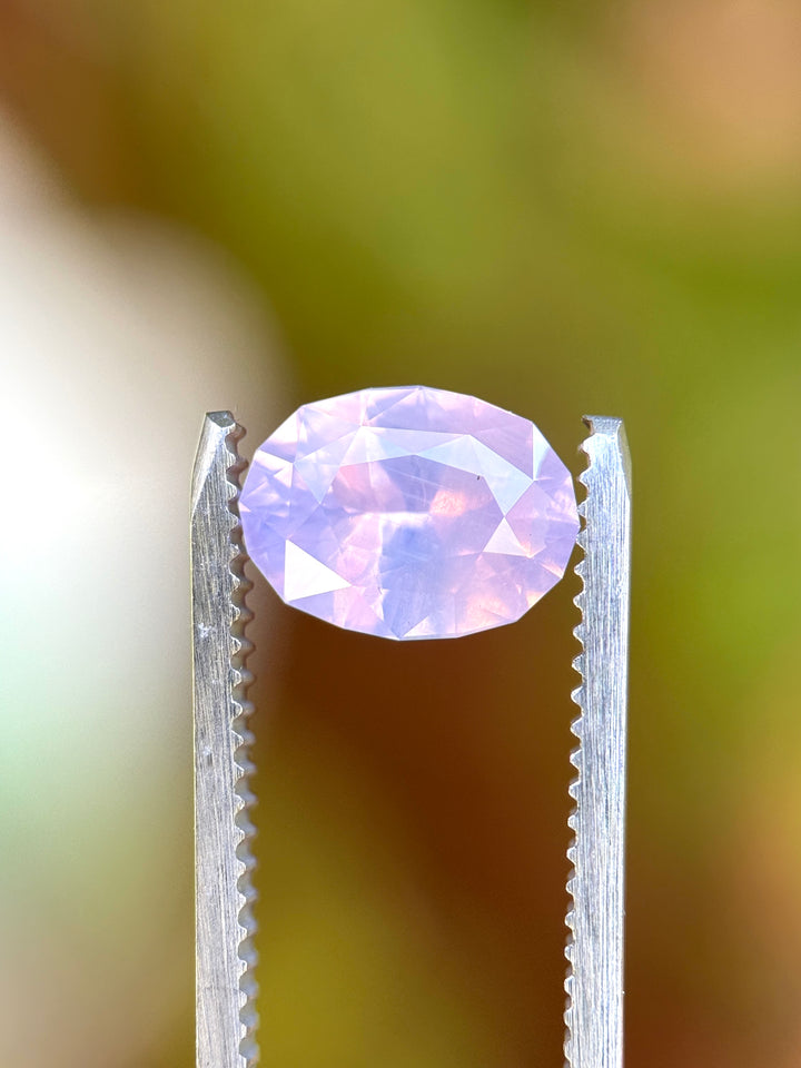 2.58CT Sapphire: Opalescent Pinkish Purple Lavender Precision Custom Oval Brilliant Cut