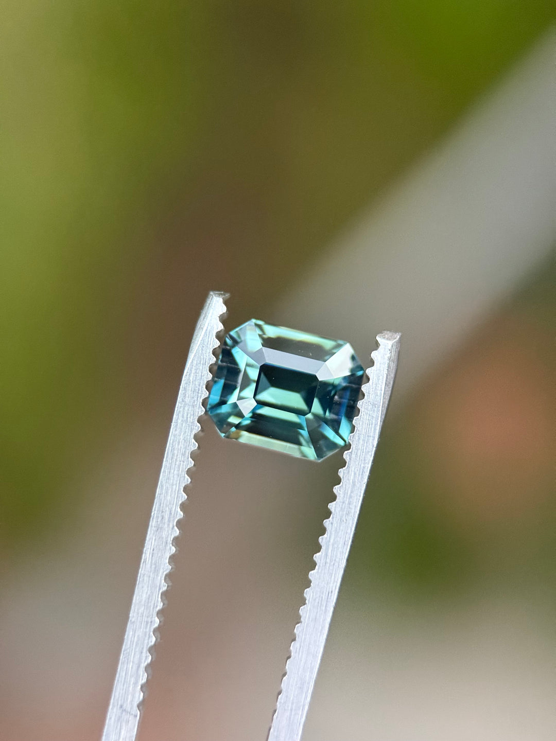 2.00CT Sapphire: Teal Green Precision Emerald Cut