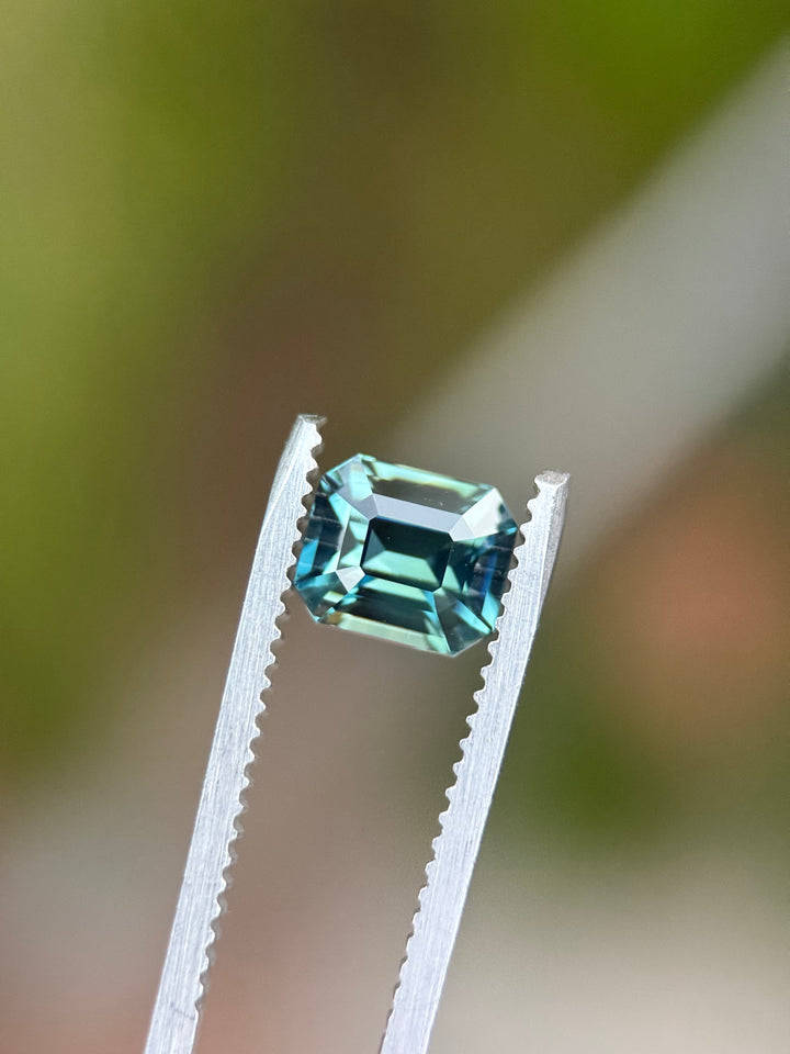 2.00CT Sapphire: Teal Green Precision Emerald Cut