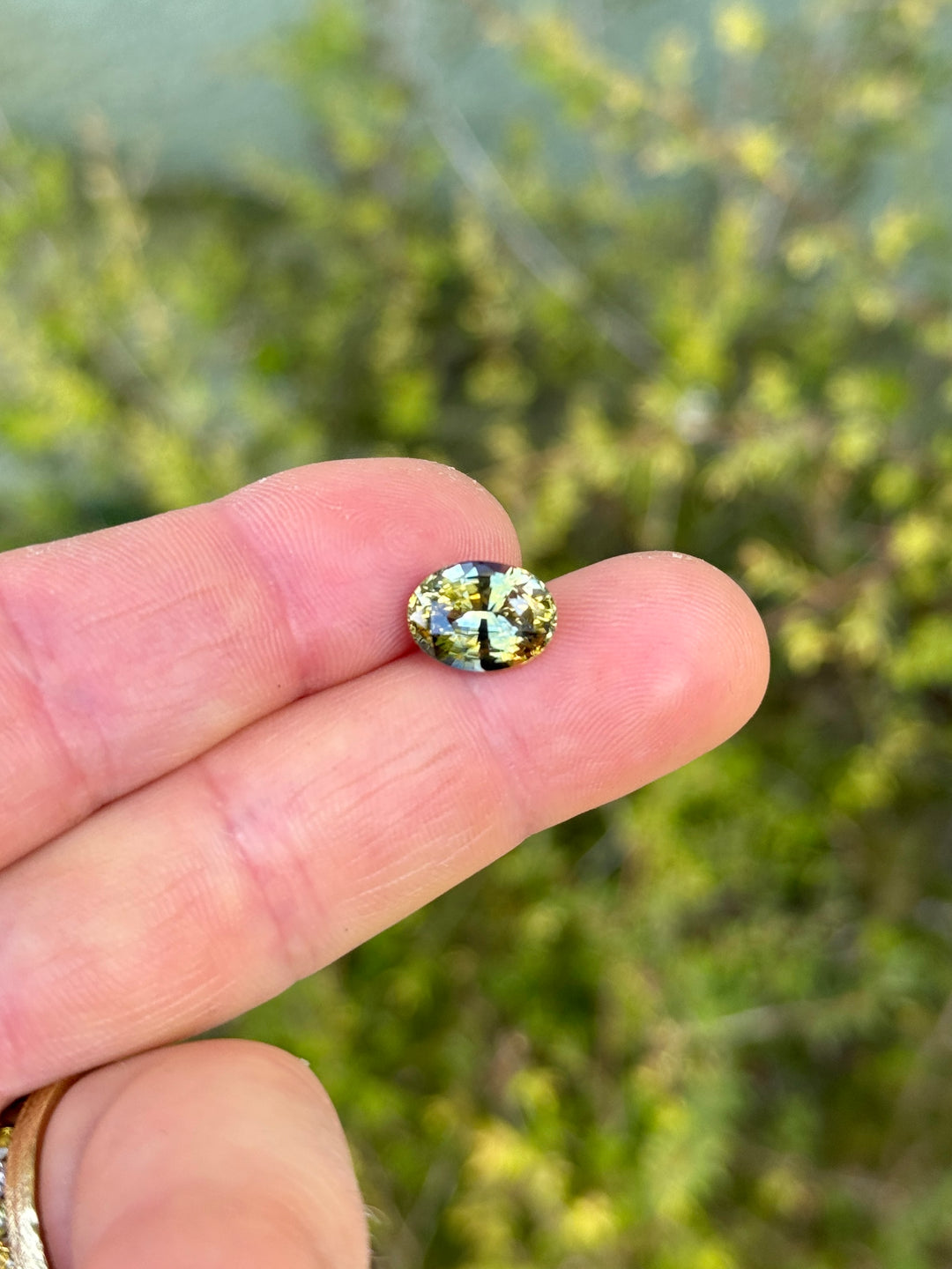 5.06CT Sapphire: Yellow Blue Parti Precision Custom Oval Mix Cut