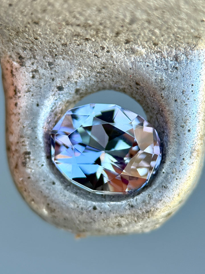 2.47CT Tanzanite: Mermaid Peach Pink Teal Blue Purple Precision Custom Geometric Oval Mix Cut