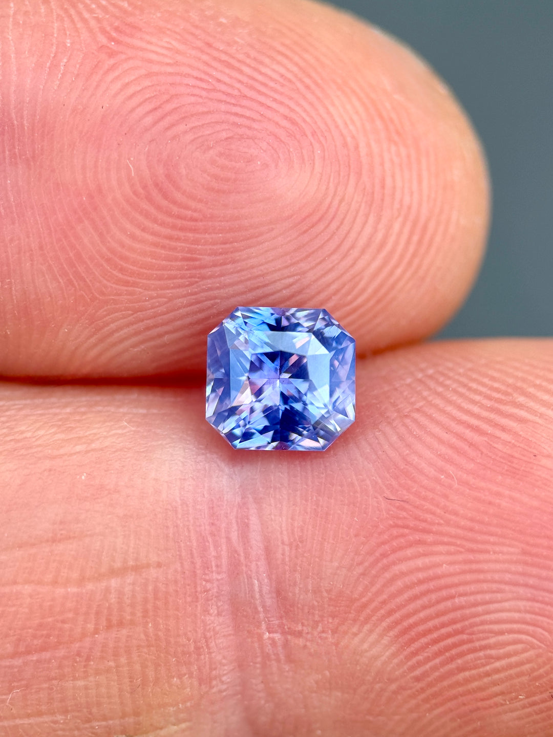 1.31CT Sapphire: Opalescent Vivid Pinkish Blue Purple Precision Custom Squared Octagon Radiant Cut