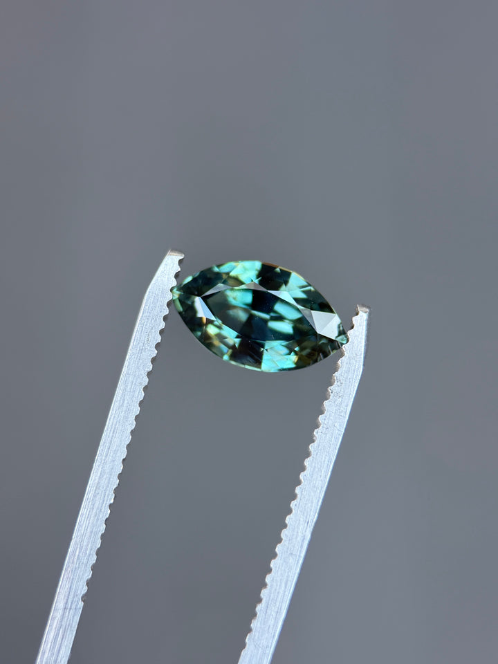 2.46CT Sapphire: Deep Teal Blue Green Marquise Mix Cut