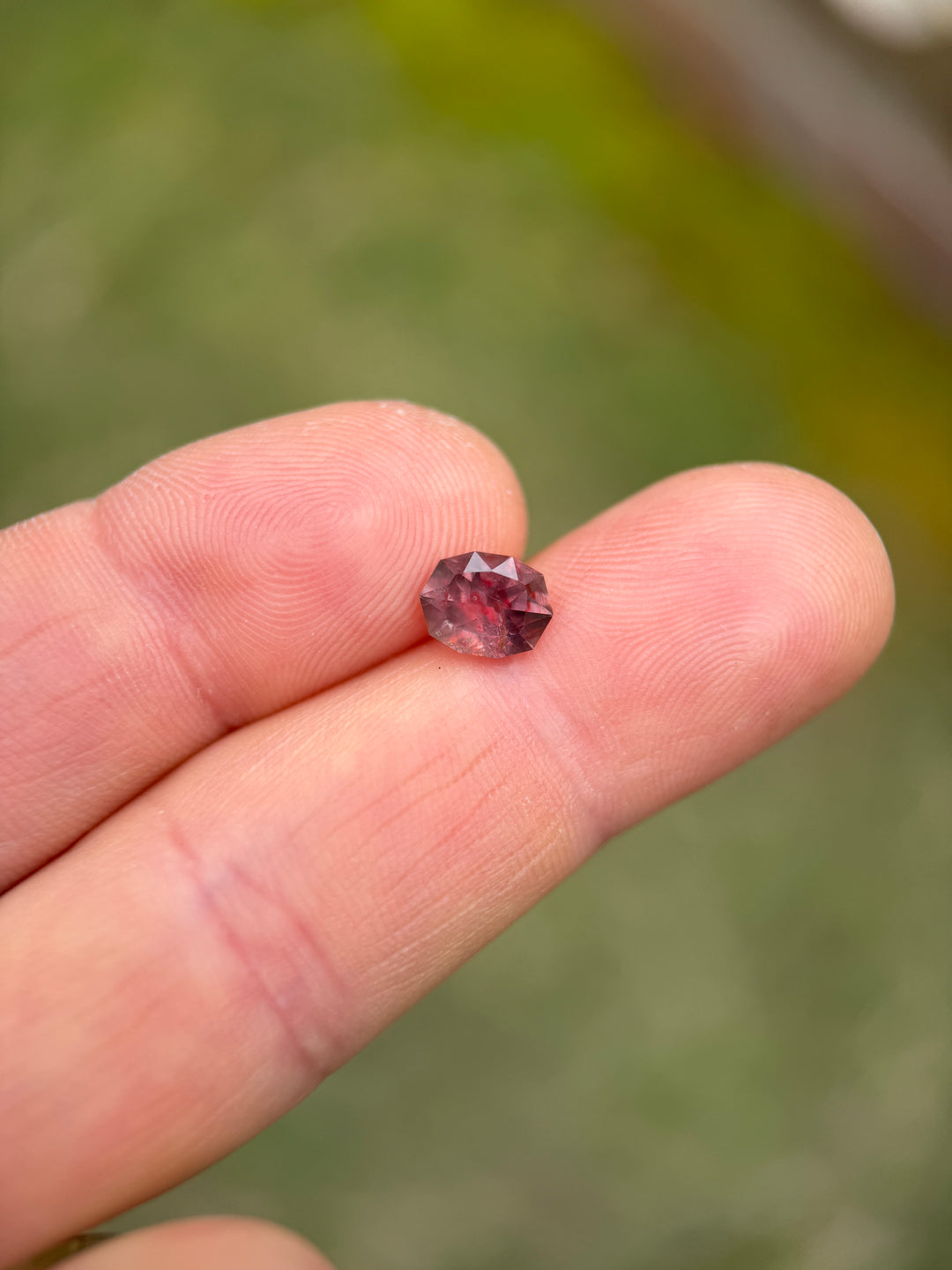 1.89CT Sapphire: Orangish Pinkish Red Precision Custom Geo Oval Brilliant Cut