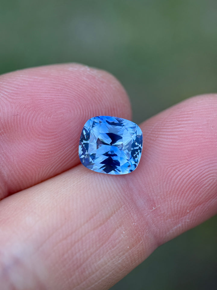 3.56CT Sapphire: Gradient Cornflower Blue Precision Elongated Cushion Mixed Cut