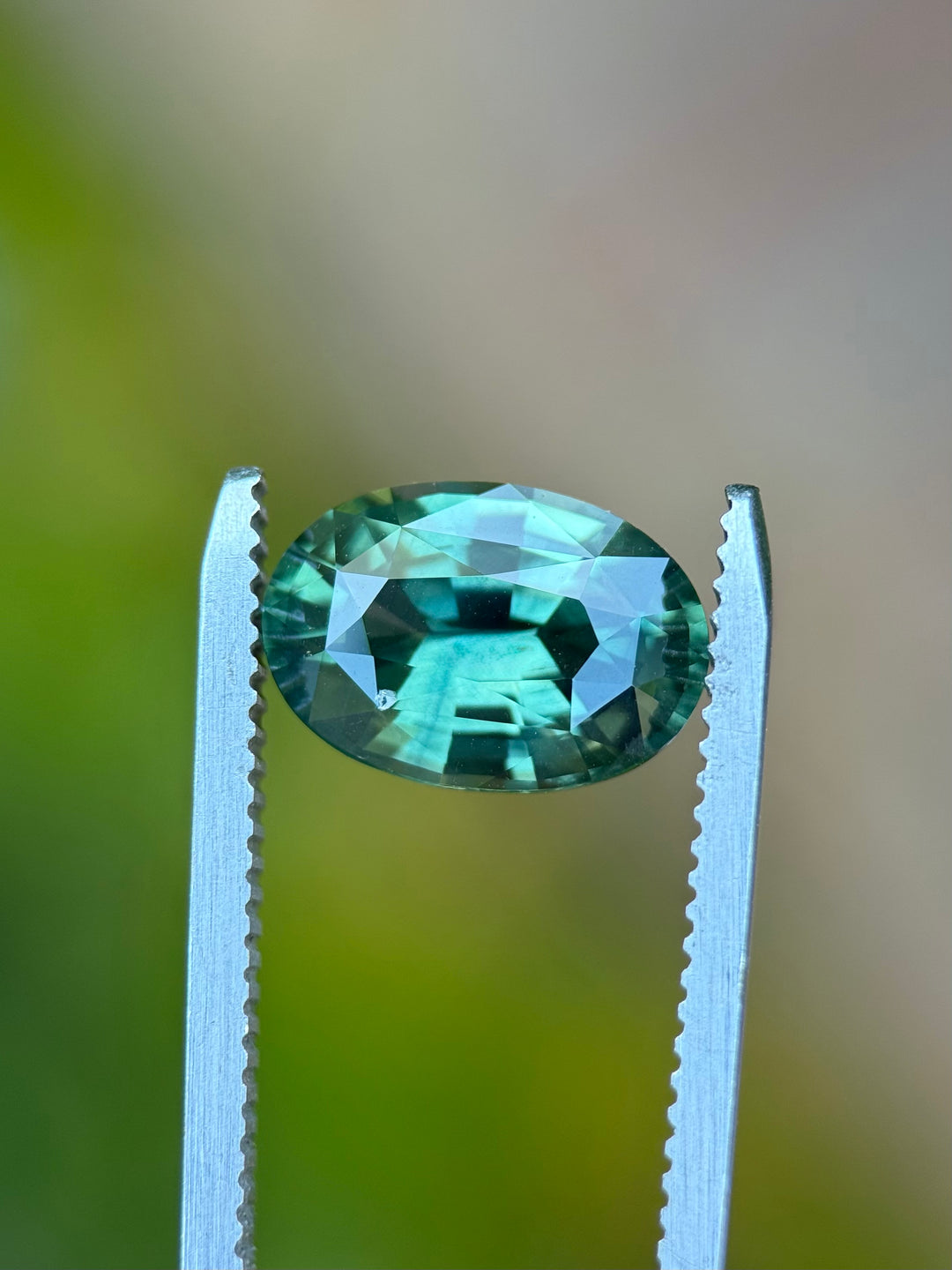 4.58CT Sapphire: Mossy Lagoon Green Precision Custom Oval Mix Cut