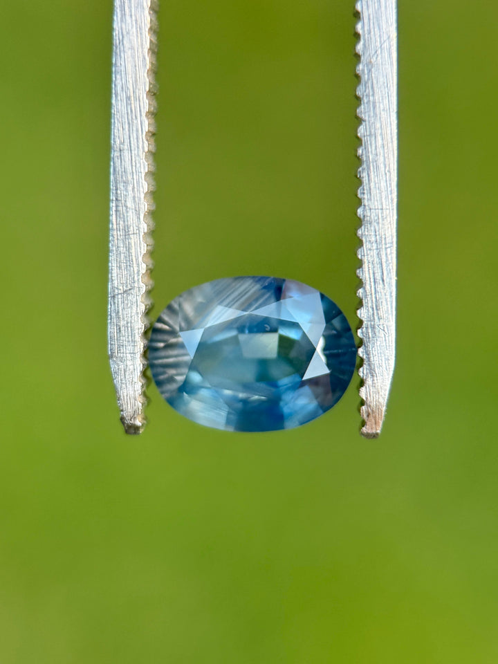 1.81CT Sapphire: Deep Oceanic Greyish Blue Oval Mix Cut