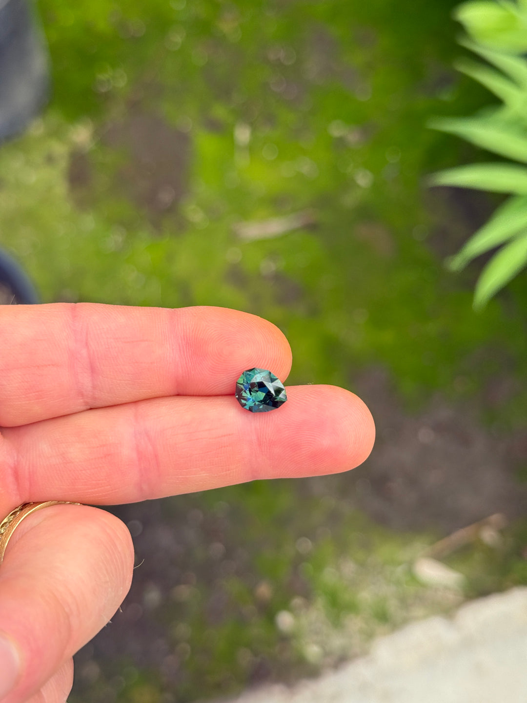 4.15CT Sapphire: Deep Teal Blue Green Precision Custom Geo Pear Mixed Cut